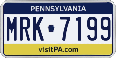 PA license plate MRK7199
