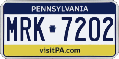 PA license plate MRK7202