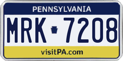 PA license plate MRK7208