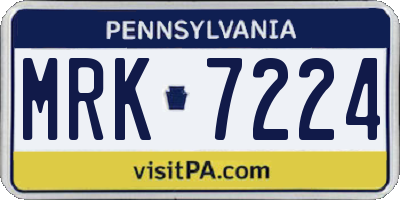 PA license plate MRK7224