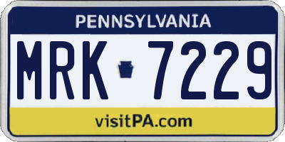 PA license plate MRK7229