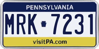PA license plate MRK7231
