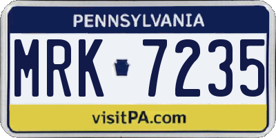 PA license plate MRK7235