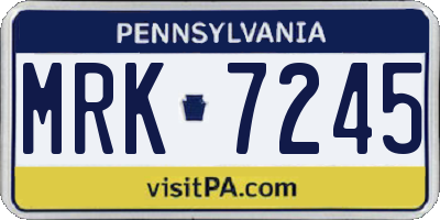 PA license plate MRK7245