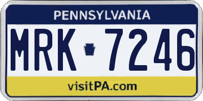 PA license plate MRK7246