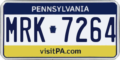 PA license plate MRK7264