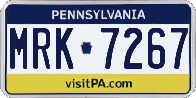 PA license plate MRK7267