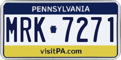PA license plate MRK7271