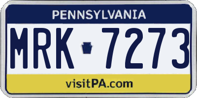 PA license plate MRK7273
