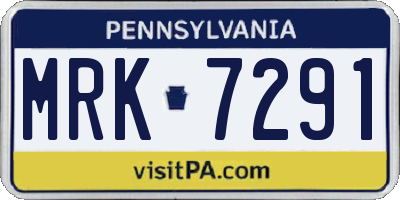 PA license plate MRK7291