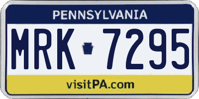 PA license plate MRK7295