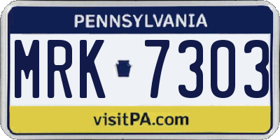 PA license plate MRK7303