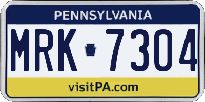 PA license plate MRK7304