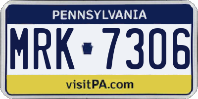 PA license plate MRK7306