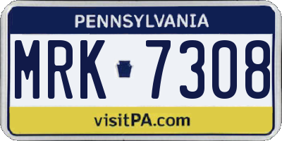 PA license plate MRK7308