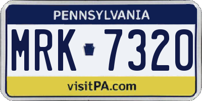 PA license plate MRK7320