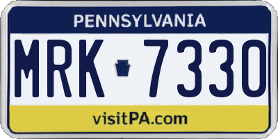 PA license plate MRK7330