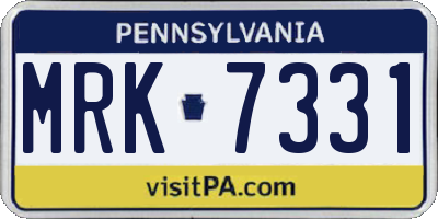 PA license plate MRK7331