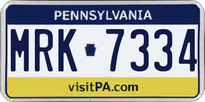 PA license plate MRK7334