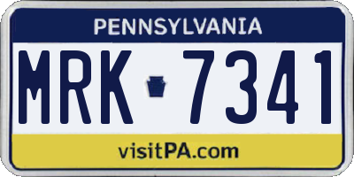 PA license plate MRK7341
