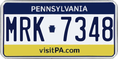 PA license plate MRK7348