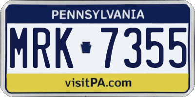 PA license plate MRK7355