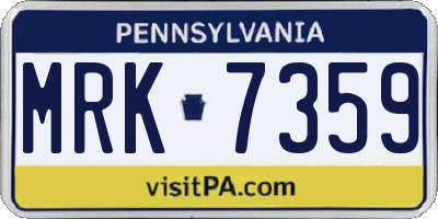 PA license plate MRK7359