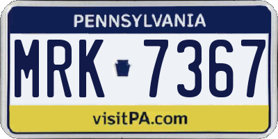 PA license plate MRK7367