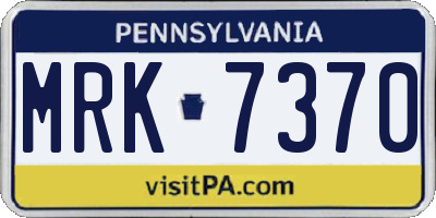 PA license plate MRK7370