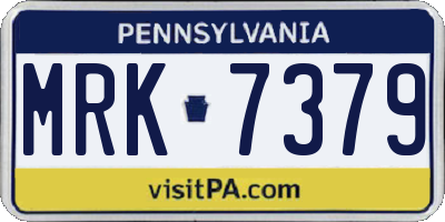 PA license plate MRK7379