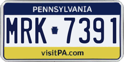 PA license plate MRK7391