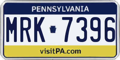 PA license plate MRK7396