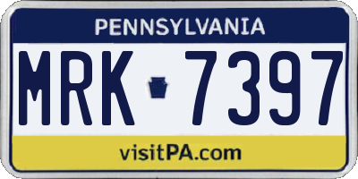PA license plate MRK7397