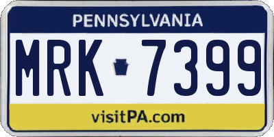 PA license plate MRK7399