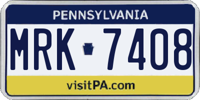 PA license plate MRK7408