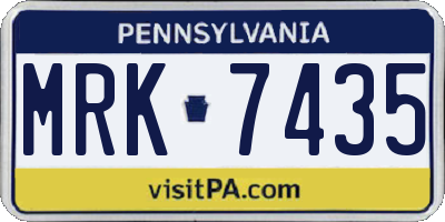 PA license plate MRK7435