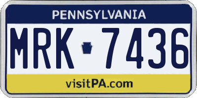 PA license plate MRK7436