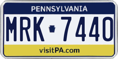 PA license plate MRK7440