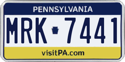 PA license plate MRK7441