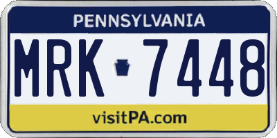 PA license plate MRK7448