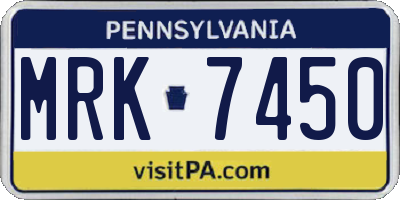 PA license plate MRK7450