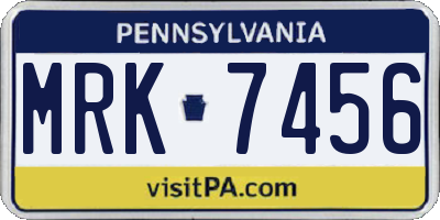 PA license plate MRK7456
