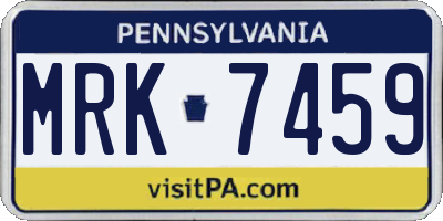 PA license plate MRK7459