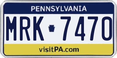 PA license plate MRK7470