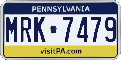 PA license plate MRK7479