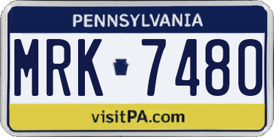 PA license plate MRK7480