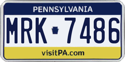 PA license plate MRK7486