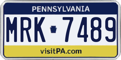 PA license plate MRK7489