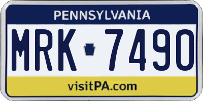 PA license plate MRK7490