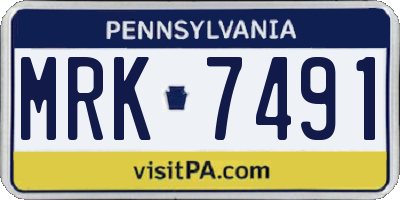 PA license plate MRK7491